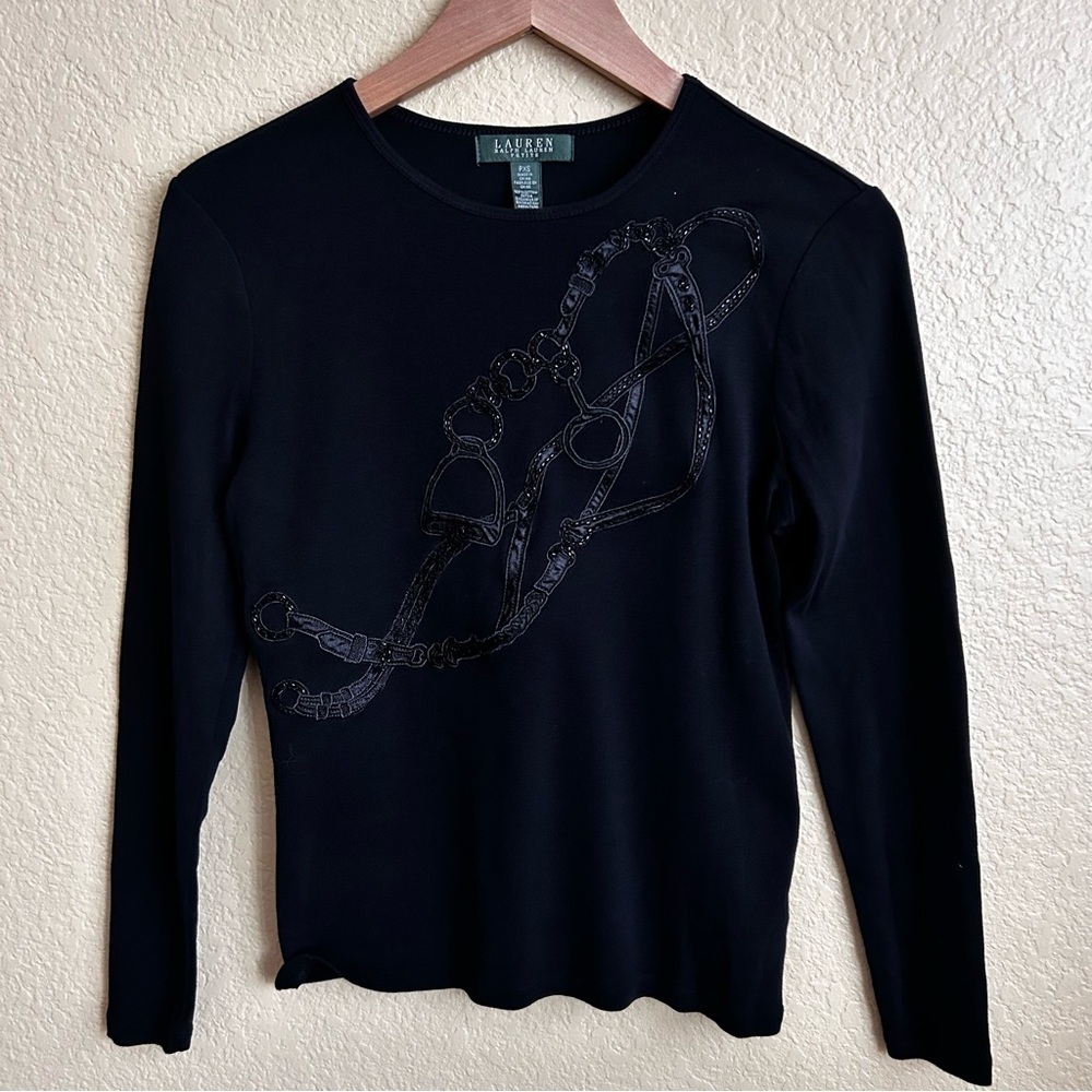 Lauren Ralph Lauren Petites Long Sleeve Crewneck Tee